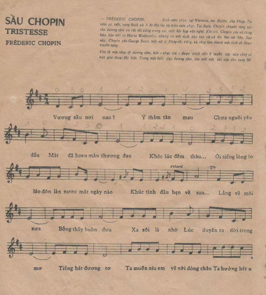 Sheet nhạc Sầu Chopin